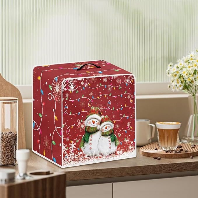 Coffee Maker Dust Cover, Cute Snowman Christmas Mixer Dustproof Protector Kitchen Appliance Xmas Decor