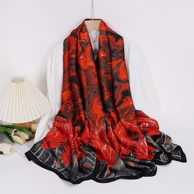 Fashion Scarves Scarf 100% Silk Feeling Scarf Silk Like Scarves Long Lightweight Sunscreen Shawls for Women