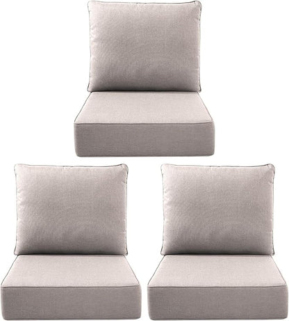 Luxury Outdoor Seat Cushion Set-22 x 24 x 6 Inch Outdoor Chair Cushions with Water Resistant & Removable Cover Outdoor Cushions for Patio Furniture Chair Sofa Couch