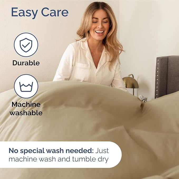 Extra Deep Pocket Twin Sheets - 3 Piece Breathable & Cooling Bed Sheets - Hotel Luxury Bed Sheet Set - Soft, Wrinkle Free & Comfy - Easily Fits Extra Deep Mattresses - Deep Pocket Beige Sheets Set
