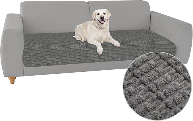Foxdecor Couch Cover Sofa Covers Washable, Dog Bed Cover Couch Covers for 3 Cushion Couch Sofa Pet Friendly, Dog Couch Cover Furniture Covers for Pets.(Dark Grey 32x94 inch)