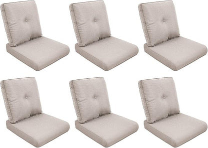 Patio Cushions for Outdoor Furniture - 22" x 25" x 4" UV Resistant Thick Foam Cushions Water Resistant Replacement Cushion for Outdoor Patio Furniture Chair/Sofa/Couch | Blue | 6-Pack |