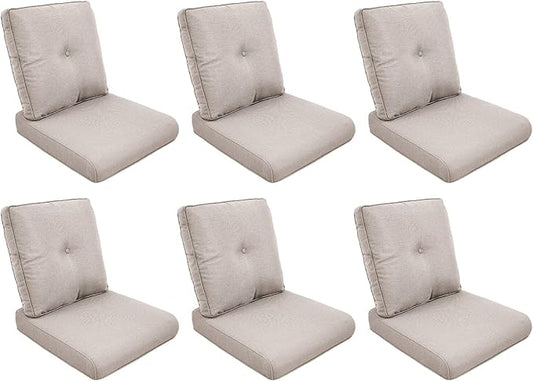 Patio Cushions for Outdoor Furniture - 22" x 25" x 4" UV Resistant Thick Foam Cushions Water Resistant Replacement Cushion for Outdoor Patio Furniture Chair/Sofa/Couch | Blue | 6-Pack |