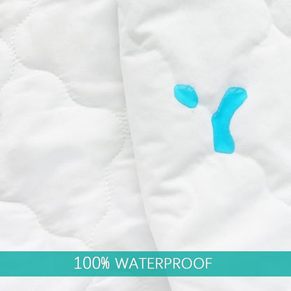 Pack and Play Sheets and Waterproof Pack n Play Mattress Protector Pad Cover 4 Pack Set, Ultra Soft Pack n Play Mattresses Sheets Compatible with Graco Pack n Play, Grey&Navy