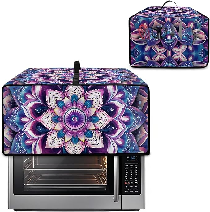 Countertop Convection Oven Cover Dust Protection Air Fryer Toaster Oven Covers with Side Pockets, for Home Kitchen Decor, S, 14.5 x 18.5 x 9 Inches, Violet Boho Floral