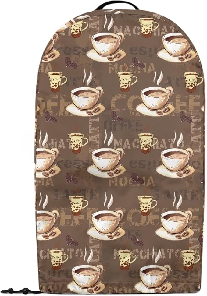 Coffee Cups Blender Cover Dust Proof Small Appliance Cover Foldable Dust Cover Kitchen Decorations for Blender Food Processor Juicer Brown