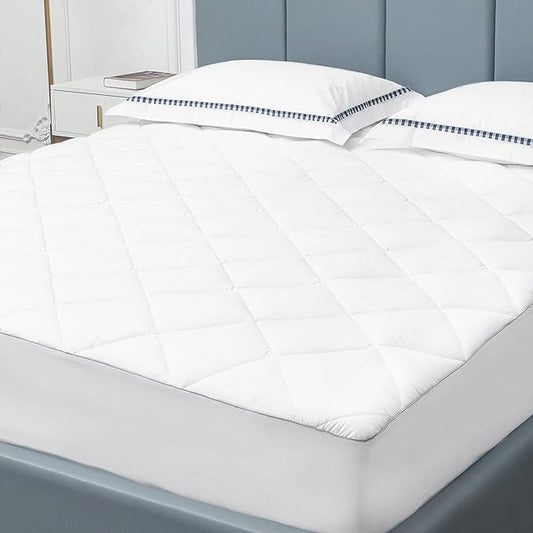 Sunflower Twin Mattress Pad Cover, Cotton Mattress Cover College Dorm Hypoallergenic, Extra Deep Pocket 18"-22" Quilted Mattress Protector Twin Size Thin Version, Soft Breathable and Noiseless