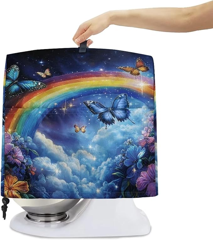 Kitchen Aid Mixer Cover Starry Rainbow Dust Cover with 2 Pocket and Handle, Waterproof Polyester, Multicolor