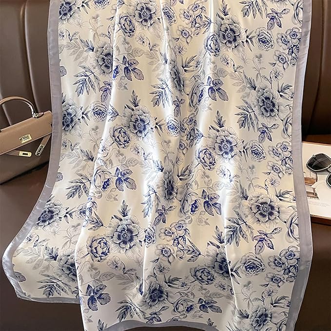 Fashion Scarves Scarf 100% Silk Feeling Scarf Silk Like Scarves Long Lightweight Sunscreen Shawls for Women