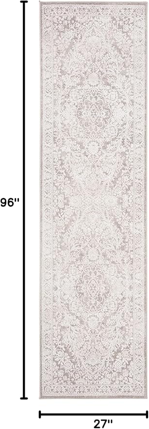 SAFAVIEH Reflection Collection Runner Rug - 2'3" x 8', Beige & Cream, Non-Shedding & Easy Cleaning, Ideal for Living Room, Bedroom (RFT668A)