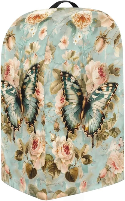 Butterflies Roses Coffee Machine Dust Cover Mixer Hood Cover Elegant Blender Covers for Kitchen Counter Blender Dust Covers for Kitchen Counter Kitchen Decor