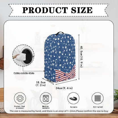 USA Flag Print Blender Dust Cover Stand Mixer or Coffee Maker Appliance Covers with Drawstring Anti Fingerprint Polyester Dust Proof Stain Resistant Blender Cover for Kitchen