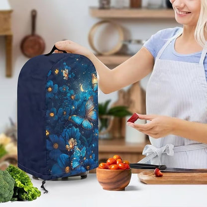 Blue Butterfly Blender Covers for Kitchen Food Processor Cover with Durable Handle, Dust Covers for Kitchen Appliances Stand Mixer or Coffee Maker Appliance Cover