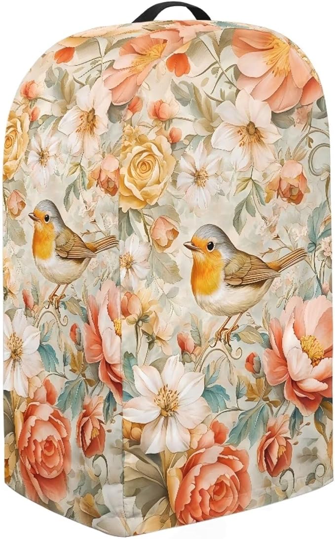 Floral Birds Blender Dust Cover Kitchen Appliance Oil-Proof Food Processor Protective Cover Keep Your Kitchen Clean Various Colorful Flowers