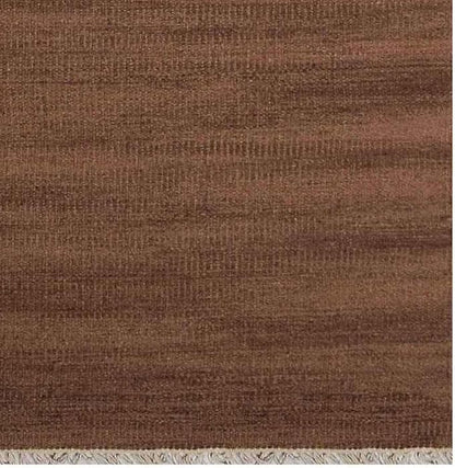 Rugsotic Carpets Hand Woven Flat Weave Kilim Wool ECO-Friendly Area Rugs - 2'6"x8', Runner Shape, Light Brown Color, Solid Plain Design, Low Pile Handmade Rugs for Living Room, Bed Room (D00111)