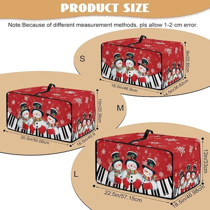 Christmas Air Fryer Toaster Oven Cover with Side Pockets, Holiday Festival Decor Electrical Appliance Cover Kitchen Countertop Accessories and Decor, L, Snowman Piano Keys Snowflake Red