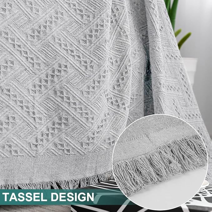 MYSKY HOME Light Grey Geometrical Sofa Covers, Couch Cover for 2 Cushion Couch, Sectional Couch Cover Living Room Sofa Throws Sofa Slipcovers for Pets, & Kids (X-Large, 71" x 118", Light Grey)