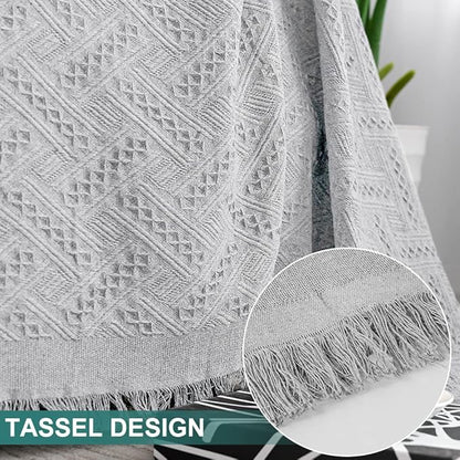 MYSKY HOME Light Grey Geometrical Sofa Covers, Couch Cover for 2 Cushion Couch, Sectional Couch Cover Living Room Sofa Throws Sofa Slipcovers for Pets, & Kids (X-Large, 71" x 118", Light Grey)