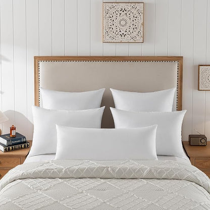 Goose Feathers and Down Pillows, Cotton Cover, Bed Sleeping Hotel Collection Pillows,Set of 2, Queen Size 20x28