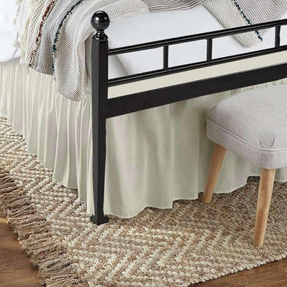 SlumberWell King Bed Skirt with Split Corners, Soft Microfiber, 12 Inch Drop, Ivory Solid, Elegant Ruffled Design
