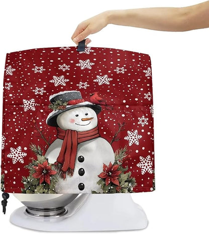Stand Mixer Cover Dust Covers for 4.5qt-5qt Stand Mixer Protector Compatible with 4.5-5 Quart Kitchen Aid Mixer Christmas Xmas Snowman Snowflake Print