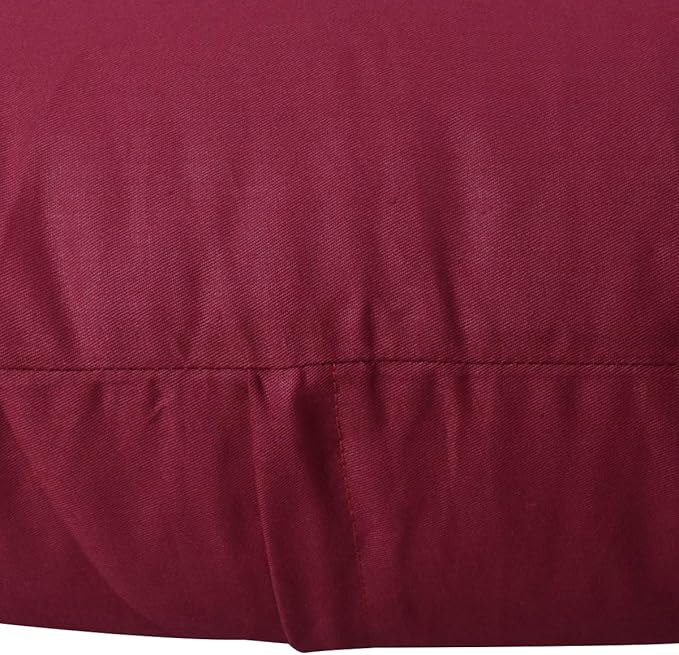Thmyo 4-Pack 100% Cotton Comfortable Solid Decorative Throw Pillow Case Christmas Square Cushion Covers Pillowcases DIY Throw Pillow Covers for Sofa Bed Car(18x18 inch/45x45cm,Wine Red)
