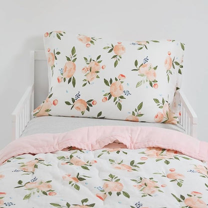 Little Unicorn Toddler Bedding 3-Piece Set | Super Soft & Breathable Muslin Fabric | for Convertible Cribs & Toddler Beds (Watercolor Roses Grande)