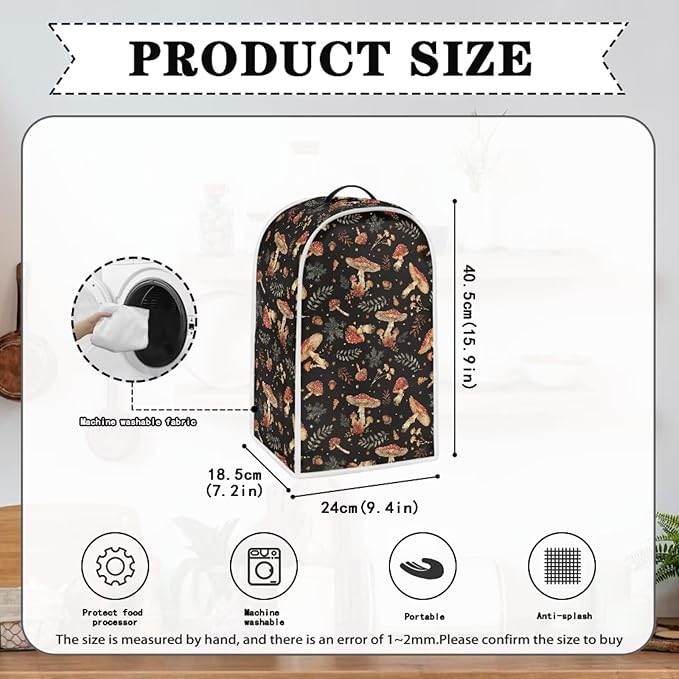 Mushroom Teal Blender Cover for Kitchen Countertop Modern Small Appliance Dust Cover Kitchen Decor Food Processor Protector with Handle Blender Protection Accessories 2025