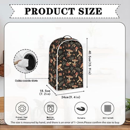 Mushroom Teal Blender Cover for Kitchen Countertop Modern Small Appliance Dust Cover Kitchen Decor Food Processor Protector with Handle Blender Protection Accessories 2025