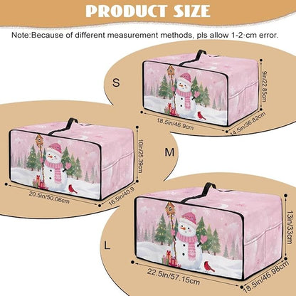 Convection Oven Dustproof Cover with Pockets Washable Toaster Oven Cover Winter Small Appliance Accessories for Kitchen Countertop Christmas Decor, Snowman Cardinal Snowflake Tree Print, L
