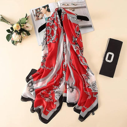 Fashion Scarves Scarf 100% Silk Feeling Scarf Silk Like Scarves Long Lightweight Sunscreen Shawls for Women