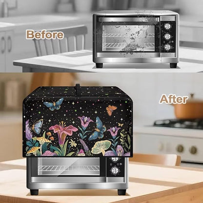 Microwave Oven Cover, Butterfly Heat-Resistant Polyester Machine Protector Decorative Kitchen Appliance Covers Waterproof Microwave Oven Cover for Most Countertop Microwaves