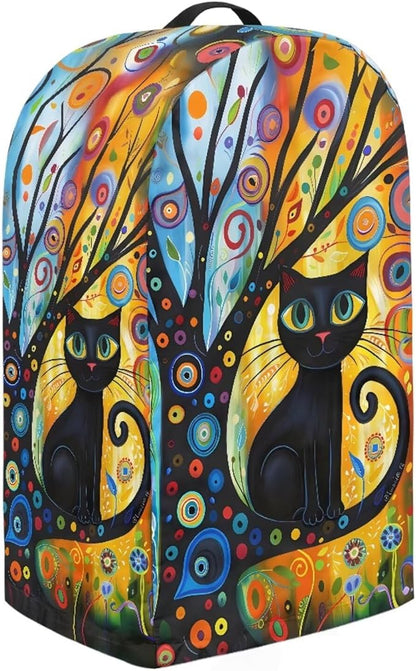 Whimsical Black Cat Tree Blender Dust Cover with Drawstring Stand Mixer or Coffee Maker Cover Anti Fingerprint Polyester Appliance Cover for Home Kitchen Decor Vibrant