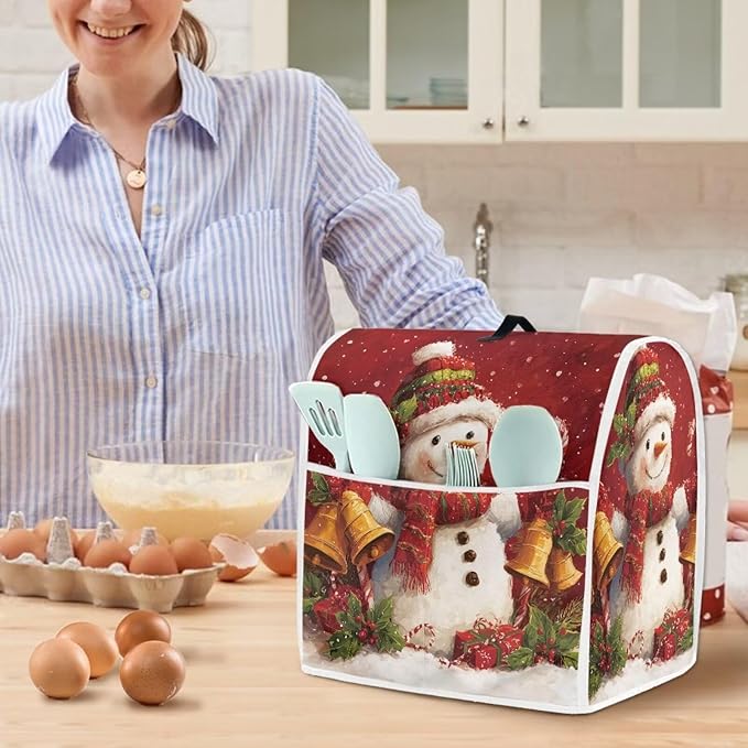 Christmas Stand Mixer Cover 6-8Qt Cute Mixer Cover Washable Anti-Stain Appliance Covers for Kitchen Counter Mixer Parts & Accessories Christmas Decor Gift for Holiday