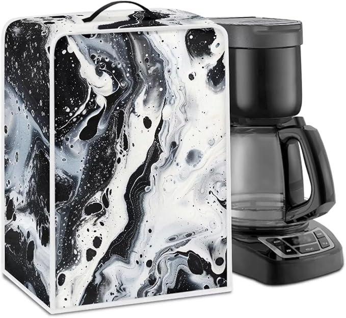 Marble Coffee Maker Cover Protector with Top Handle Washable Dustproof Small Kitchen Appliance Protector