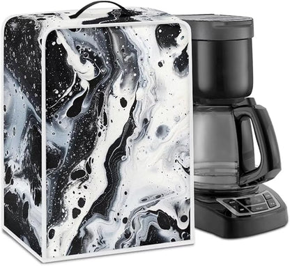 Marble Coffee Maker Cover Protector with Top Handle Washable Dustproof Small Kitchen Appliance Protector