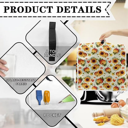 Sunflower Mixer Cover for Kitchen Aid 4.5-5 Qt Mixer Small Appliance Dust Covers Universal for Air Fryers, Coffee Makers, Fall Decoration for Home Gift for Friends