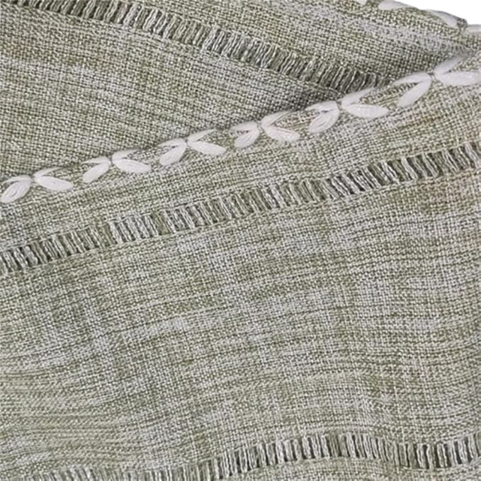 Simple Bedside Table Tassel Cover Cloth, Tablecloth Cover Towel, Suitable for Bedside Table TV Microwave Washing Machine Refrigerator Dust Cover (Green, 15.7 * 35.4 inches)