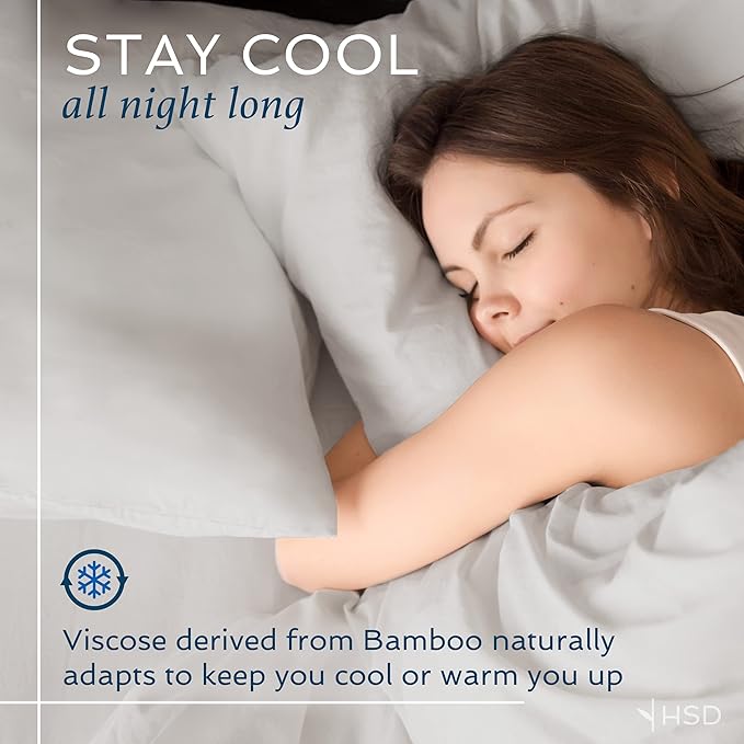 Hotel Sheets Direct 3 Piece Bed Sheet Set Twin Size, 100% Viscose Derived from Bamboo Sheets Set with 1 Pillowcase, Cooling & Breathable Luxury Bedding, Moisture-Wicking, Silky Soft Texture, Navy Blue