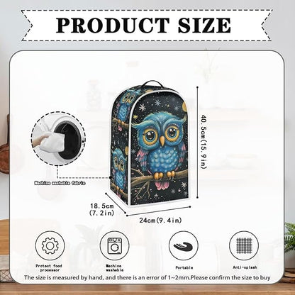 Cartoon Owl Blender Covers for Kitchen Cute Small Appliance Covers Universal for Coffee Maker Anti-Stain Dust Cover with Top Handle