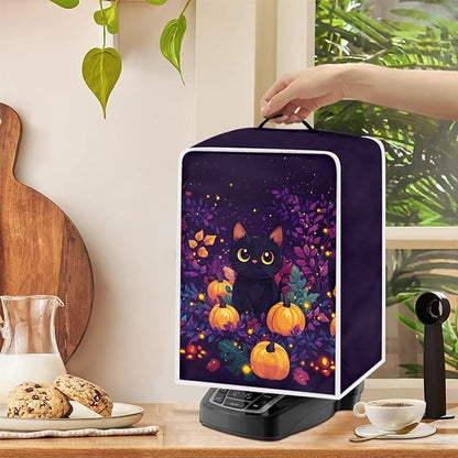 Halloween Coffee Maker Cover Black Cat Coffee Machine Protector Dustproof Waterproof Appliance Covers