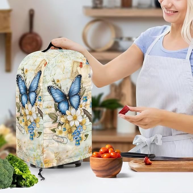 Blender Cover Stand Mixer Covers Boho Floral Butterfly Anti Fingerprint Dust Covers Juicer Cover for Home Kitchen Universal Appliance