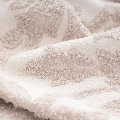 Yangest Chenille Floral Pillow Cover 20 x 20 Inches, Neutral Jacquard Square Throw Pillow Cover Soft Decorative Nature Accent Couch Pillow Cover for Living Room Bedroom, Beige