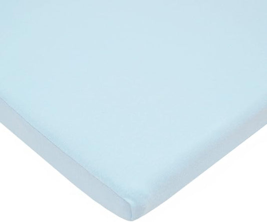 American Baby Company 15" x 33" Fitted Bassinet Sheet, 100% Natural Cotton Jersey Knit, Baby Blue, Soft Breathable, for Boys and Girls