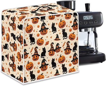 Halloween Coffee Maker Cover, Universal Waterproof Dustproof Coffee Machine Protector for Small Kitchen Appliance