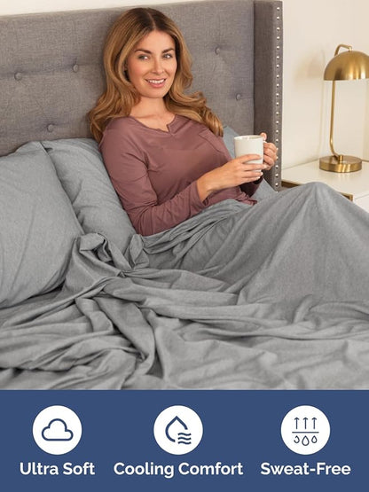 Extra Deep Twin XL Fitted Sheet - Hotel Luxury Single Fitted Sheet Only - Easily Fits 18 inch to 24 inch Mattress - Ultra Soft, Wrinkle Free w/Extra Deep Pockets - Breathable & Comfy - Heathered Grey