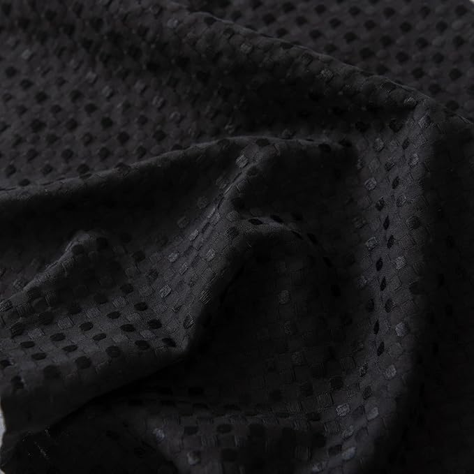 Queen Bed Skirt, Wrap Around Bed Skirt with Pleated Corner, 14 Inch Drop Pleated Waffle Weave Bedskirts, Anti-Slip, Microfiber, Black, 14'' Queen