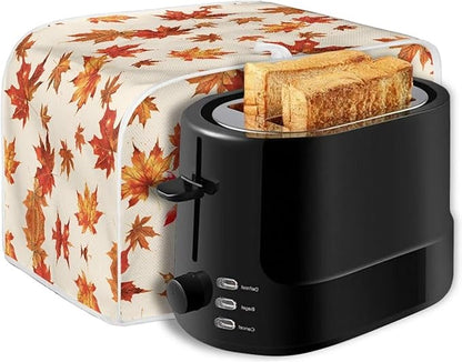Cardinal Printed 4 Slice Kitchen Machine Covers, Maple Leaves Print Toaster Cover Fits Most Standard Toaster, Small Kitchen Appliance, Bread Maker Protector