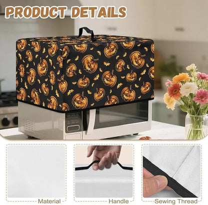 Microwave Oven Dust Cover, Halloween Pumpkin Protective Dust Cover for Microwave Oven Multifunction Greaseproof Covers Kitchen Protector Kitchen Accessories for Microwaves Ovens