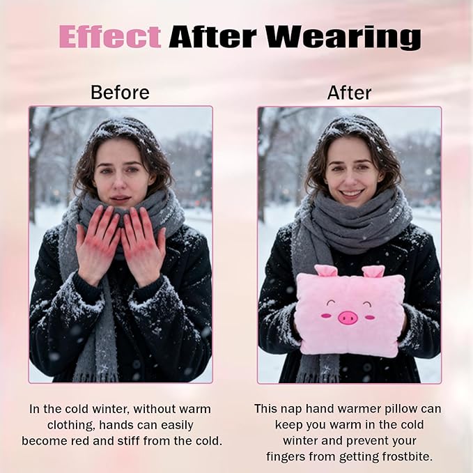Kids Cartoon Hand Pillow Hand Warmer,Multifunction Home Animal Doll Plush Muffs Cartoon,Soft Cotton,for Napping,Travel Essentials (model4)